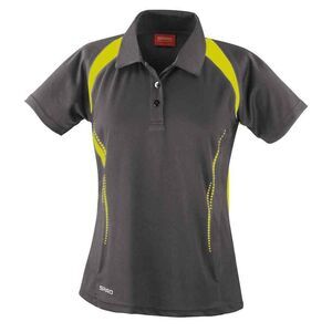 Spiro Womens/Ladies Team Spirit Polo Shirt / Gray/Lime